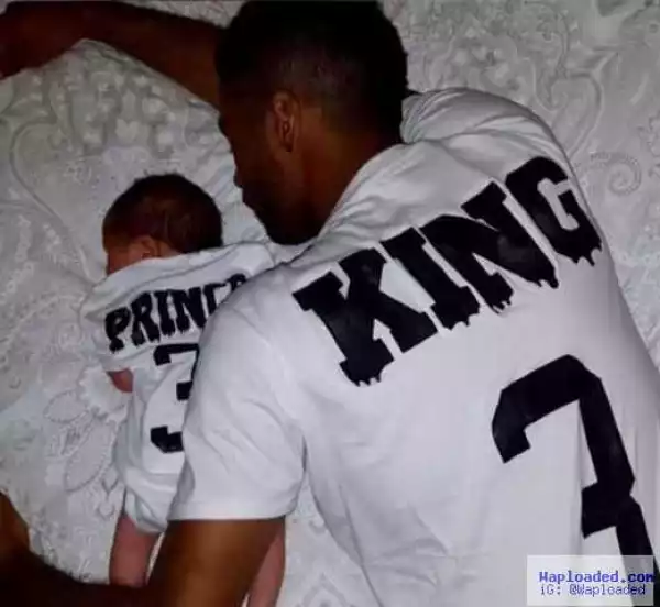 Photo: Footballer Ashley Cole Cuddles His New Born Son